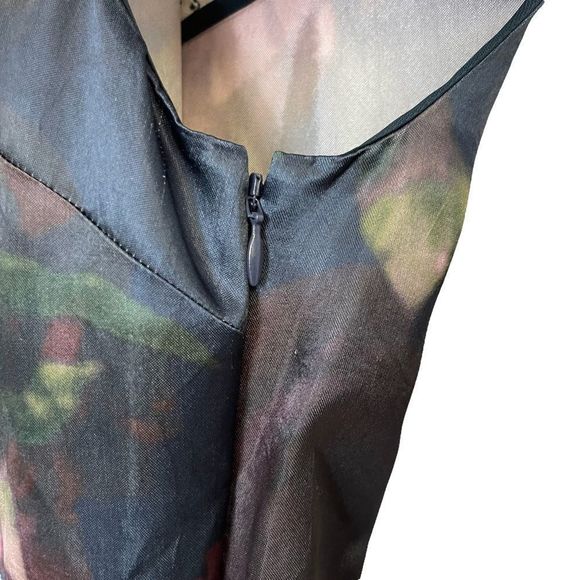 Vince Dress Night Garden Square Neck Slip Long Maxi Floral Navy Blue Size 6 - Picture 11 of 12